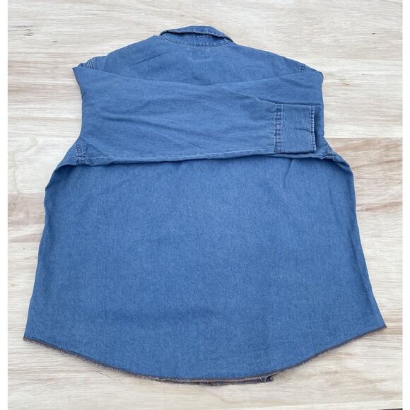 Wrangler Cowboy Cut Western Work Grey Shirt Pearl Snaps Men's Blue XXL‎ New - Picture 8 of 8